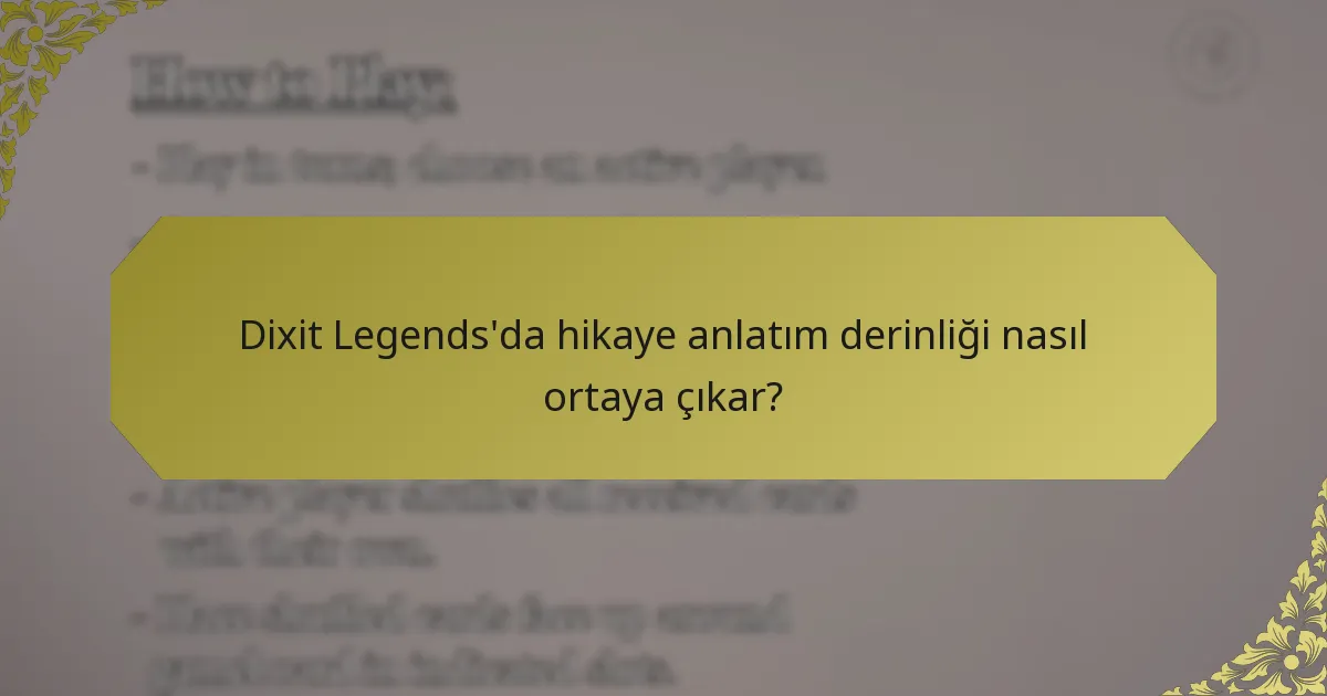 Dixit Legends'da hikaye anlatım derinliği nasıl ortaya çıkar?